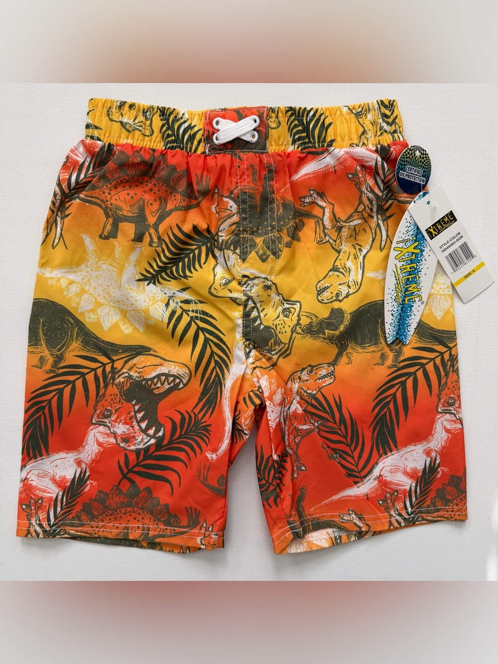 Xtreme Dino Print Boys Swim Trunks Size 6